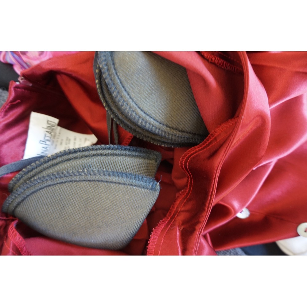 Nina Piccalino Midi Dress Dark Romance Vintage 90s Cocktail burgundy red size 14 - Picture 6 of 6